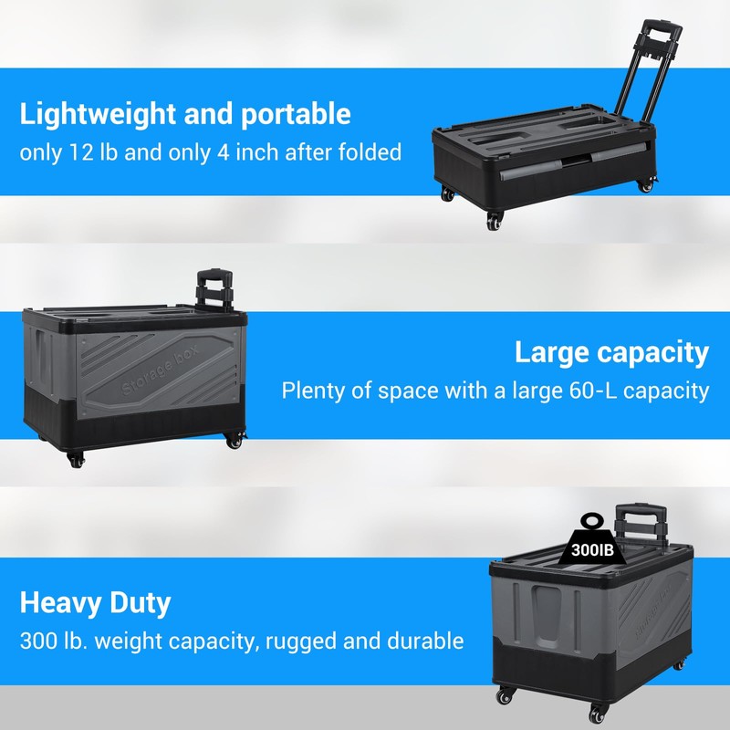 XCBYT Storage Bins with Wheels - Rolling Carts with Wheels