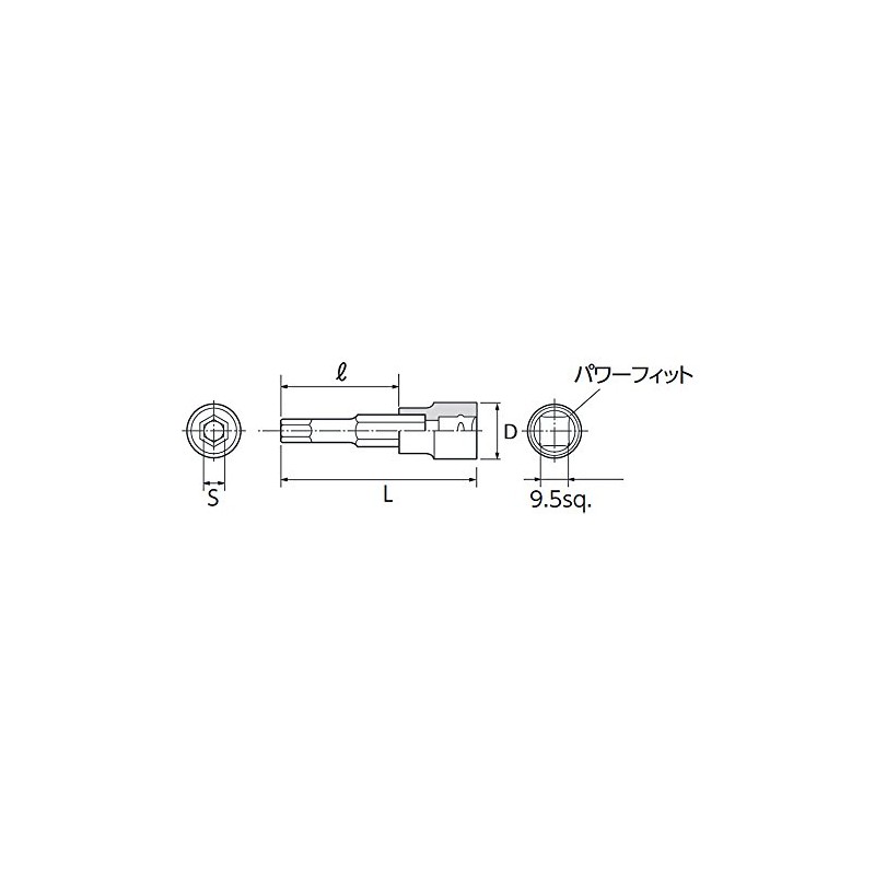 KTC Short Hexagon Socket BT3-1/8S-S