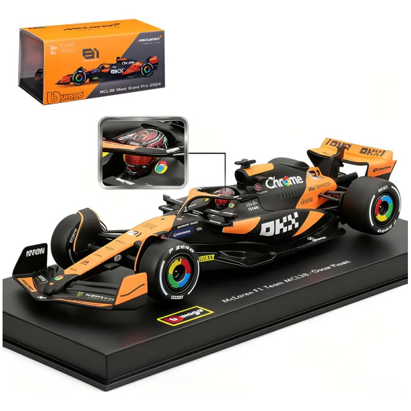 Bburago 2024 F1 Mclaren Mcl38 Miami Gp #81 Oscar Piastri