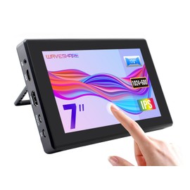[Latest Version] Waveshare 7inch Capacitive Touch Screen LCD Monitor for Raspberry Pi 5 RPi 400 4 3 Model B Compatible with All Versions of Raspberry Pi Windows with HDMI/VGA Port with Case