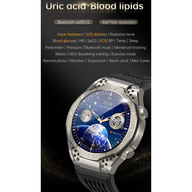 Smartwatch 1.43 Inch AMOLED BT Talk Water Resistant Built in