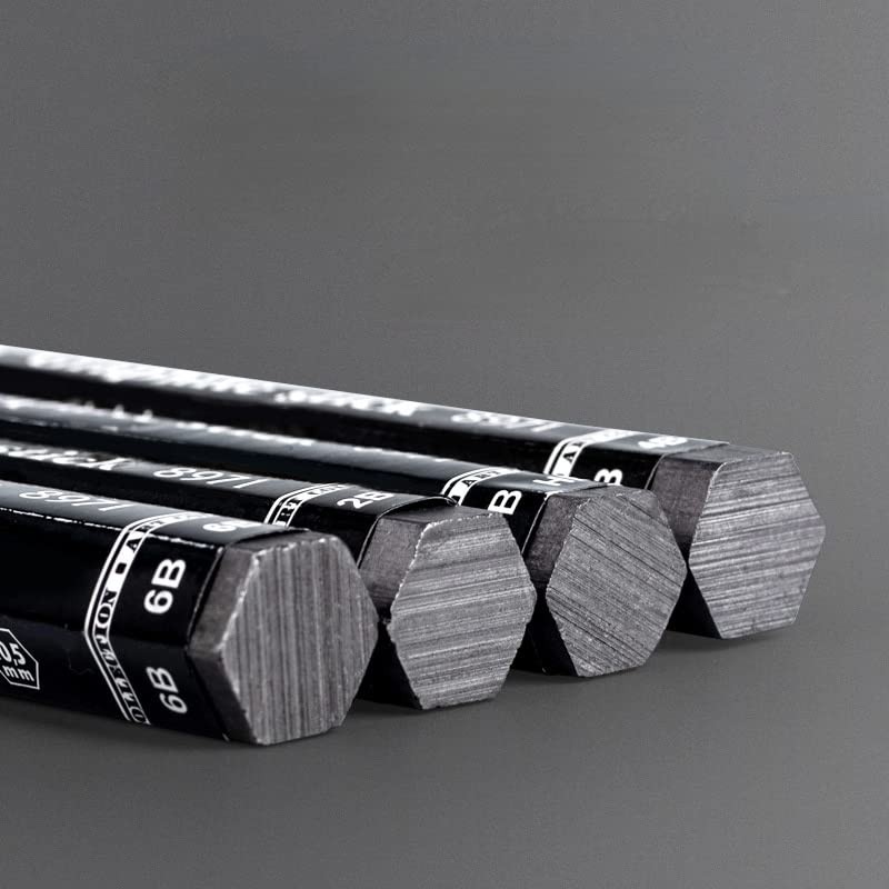 NICEYST 4Pcs Graphite Stick Set HB 2B 4B 6B Woodless