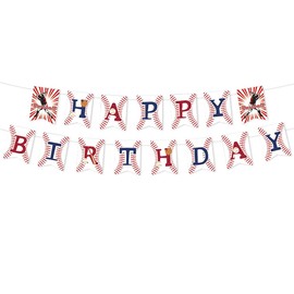 Baseball-Banner "Happy Birthday", Sport-Thema, hängende Wimpelkette, Girlande, Flagge, Foto-Hintergrund, Party-Banner, Dekoration für Kinder, Jungen, Baseball-Thema, Geburtstagsparty-Zubehör