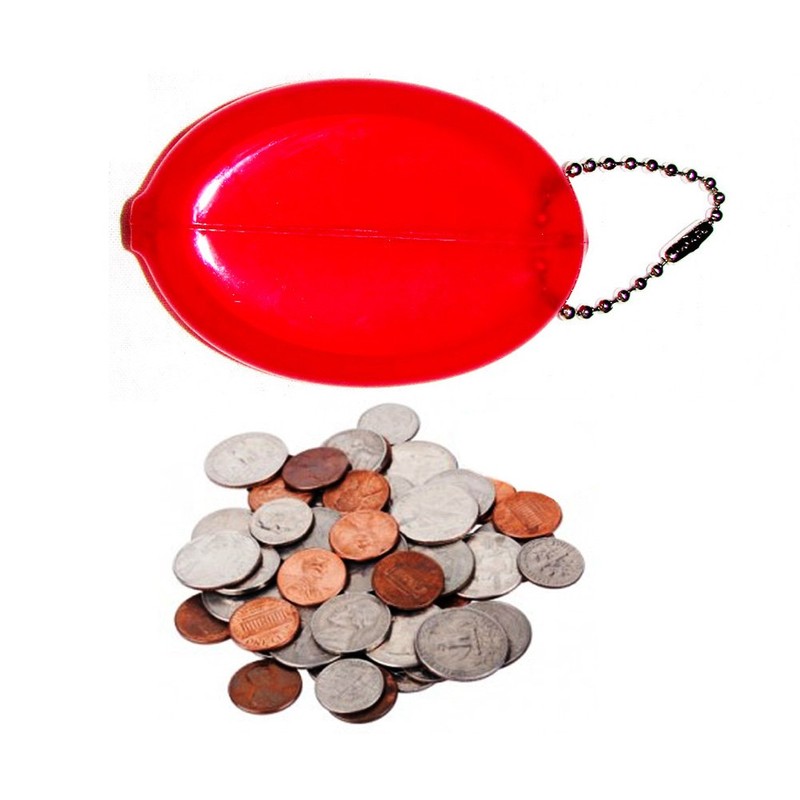 5 Red Coin Purses Made in USA
