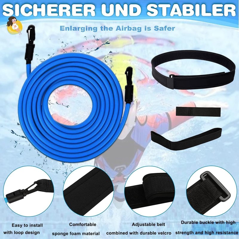 UieaMsio Newtic 4 m Pool Swimming Belt Pull Rope Swimming