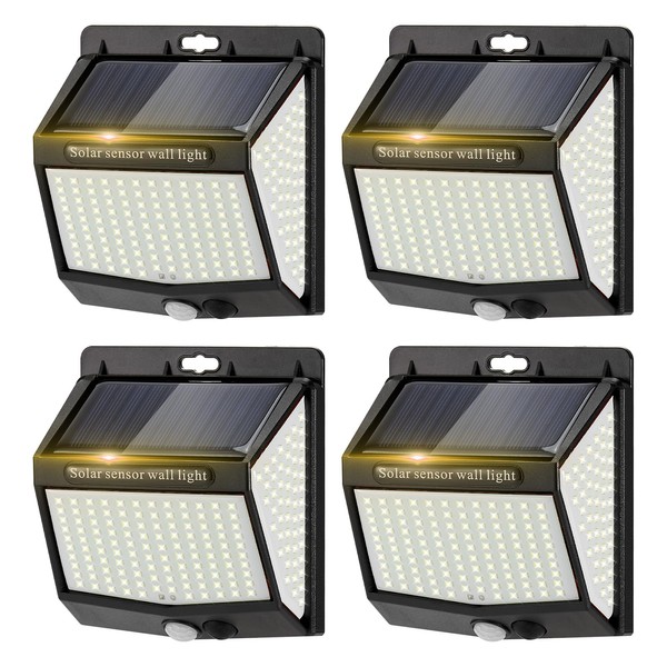 4-PACK Lámpara Solar para Exterior [218 LED / 3 Modos],