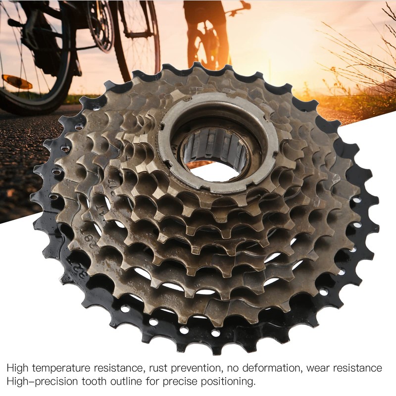 Keenso Bicycle Freewheel Cassette, 8 Speed Thread Freewheel 13-32T Mountain