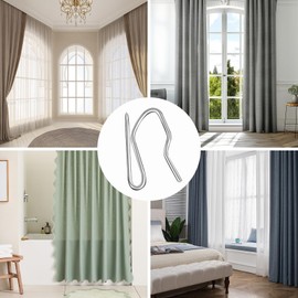 120 PCS Heavy Duty Zinc Metal Drapery Pin Hooks,Metal Curtains Hooks,Curtain Pin Hooks,Pinch Pleat CurtainHooks,Heavy Duty CurtainHooks for Windows,Doors,Shower Areas