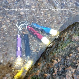 Mini AAA Keychain Flashlight K3,Small Waterproof Bright 150 Lumens 3 Modes,Multipurpose Caplight Camplight Tablelight for EDC,Reading,Dog Walk, Emergency,GIFT for parents kids ! (Blue sky for happy)