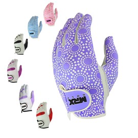 MRX Women Golf Glove Left Handed Golf Gloves Sweat Resistant Soft Cabretta Leather Regular Fit Women Golfer Glove Purple