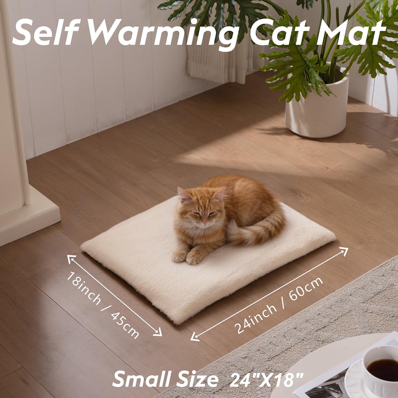 FunFurry Self Warming Cat Bed, Heating Cat Pad, Extra Soft