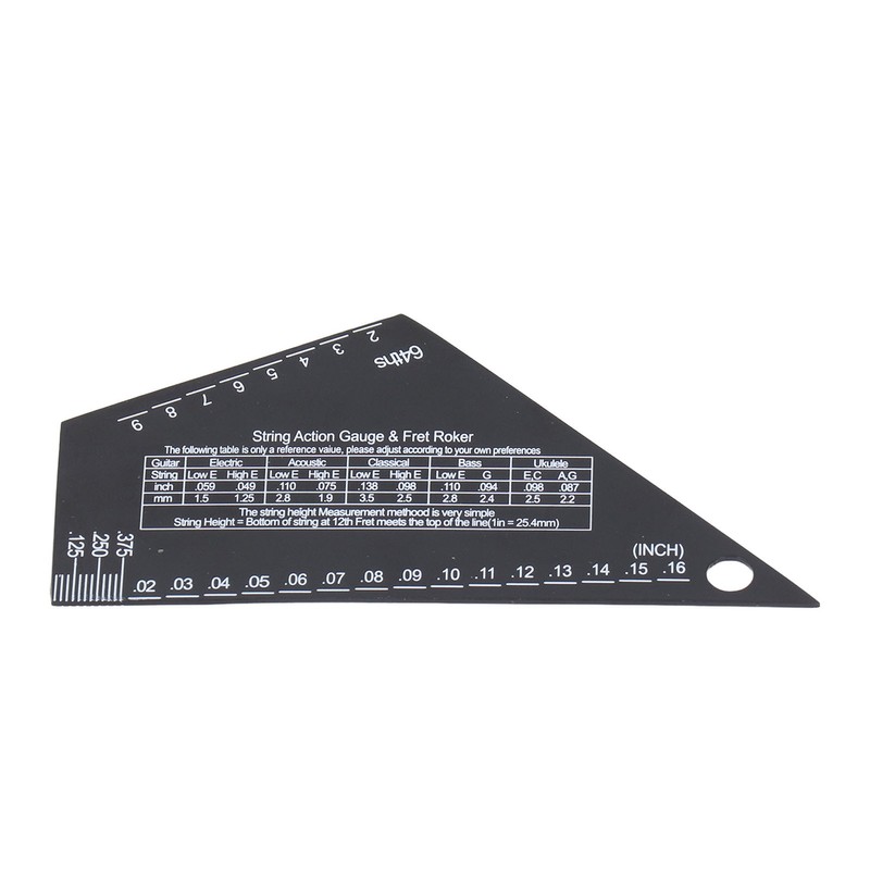 Guitar String Action Gauge Ruler Tool Stainless Steel Electric Guitar