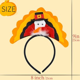 XIELIME Thanksgiving Turkey Headbands Fashion Holiday Head Boppers for Women Kids, Turkey Hat Autumn Fall Hair Accessories for Thanksgiving Party Favors Gifts 1 Pack, One Size Fits All