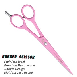 Pink Professional Barber Hairdressing Scissors THINNING Hair Cutting Shears Set+ CASE (Pink Scissors 5.5")