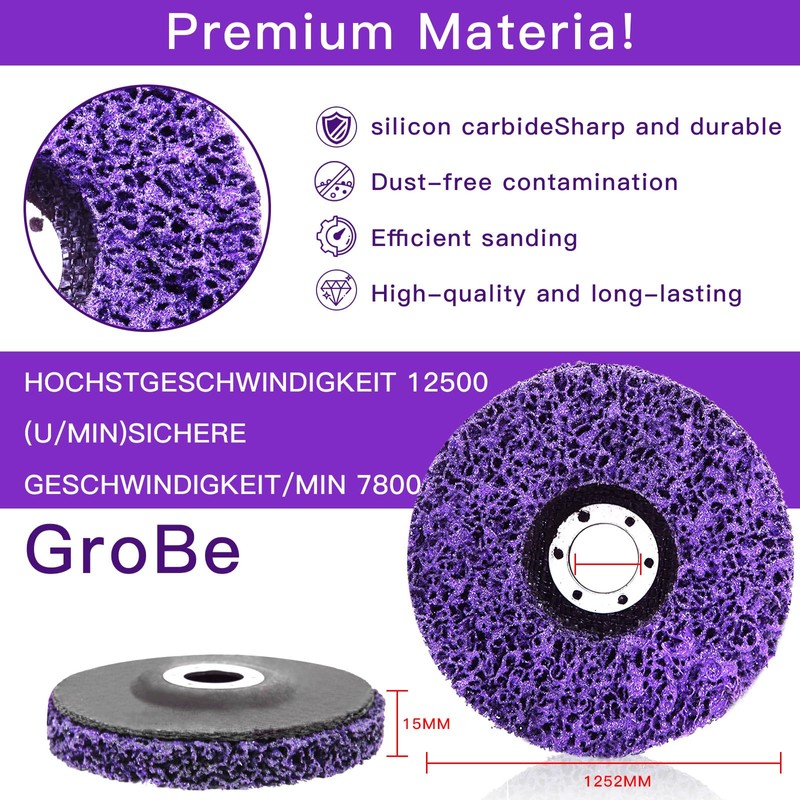 CSD Sanding Disc 125 mm - 5 Pieces Purple Cleaning
