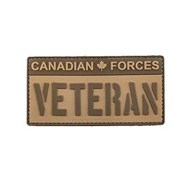 Tactical Innovations Canada PVC Morale Patch - Canadian Forces Veteran - Tan on Tan 2inx4in,Black Tan