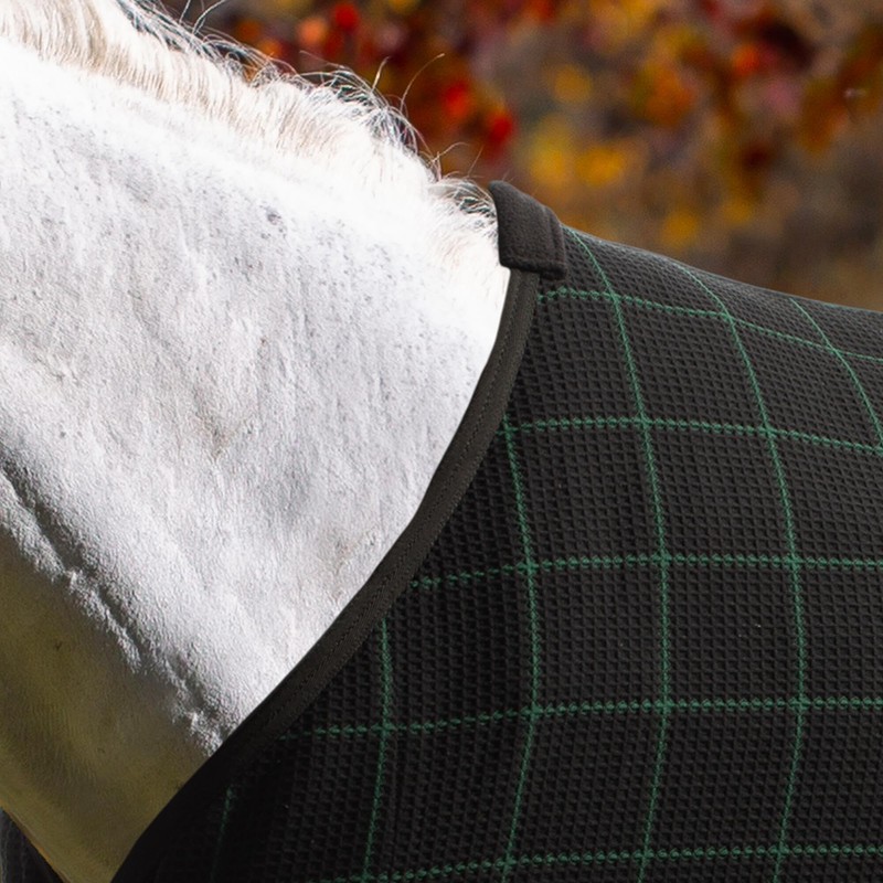 Equinavia Luftig Waffle Cooler | 100% Cotton - Black/Hunter Green