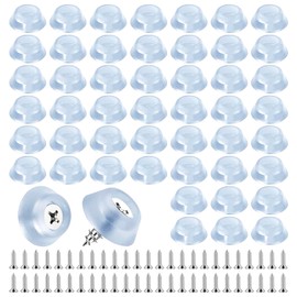 50 Stück 1,7 x 0,6 cm Schneidebrett Gummifüße (mit Edelstahlschrauben),Transparente Runde Schneidebrett Unterlage Antirutsch Gummifüße für Möbel,Elektronische Küchengeräte,Schneidebrettbasis