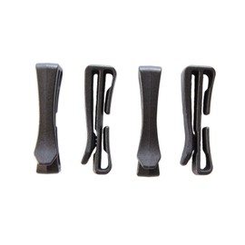 Hanks Surplus Heavy Duty Reusable Molle Backpack Webbing Strap Fastening Keeper Clip Holder 1" Black (Pack of 4)