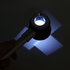 Handheld 10X Magnifier Loupe 3 LEDs Optical Glass with Measure