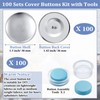 100 Sets Cover Buttons Kit with Tools Size Buttons to