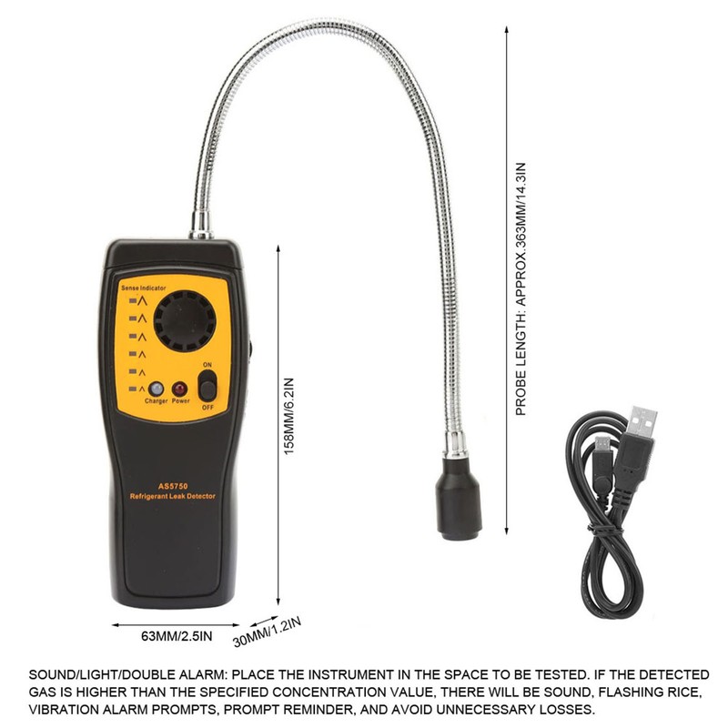 SMART SENSOR AS5750 Refrigerant Leak Detector High Sensitive USB Rechargeable