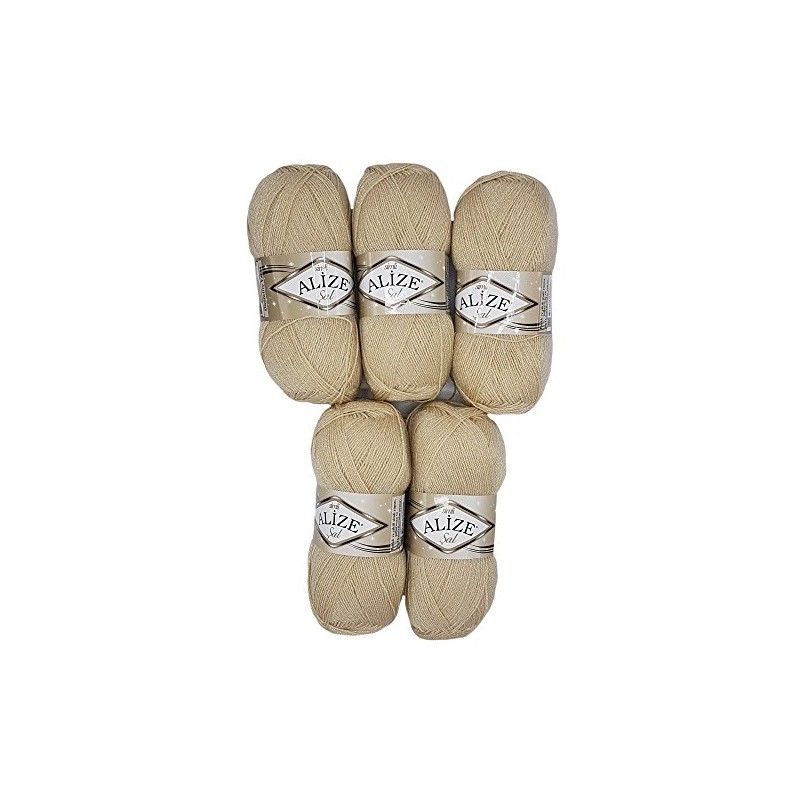Alize Sal 5 x 100 g Glitter Wool for Knitting