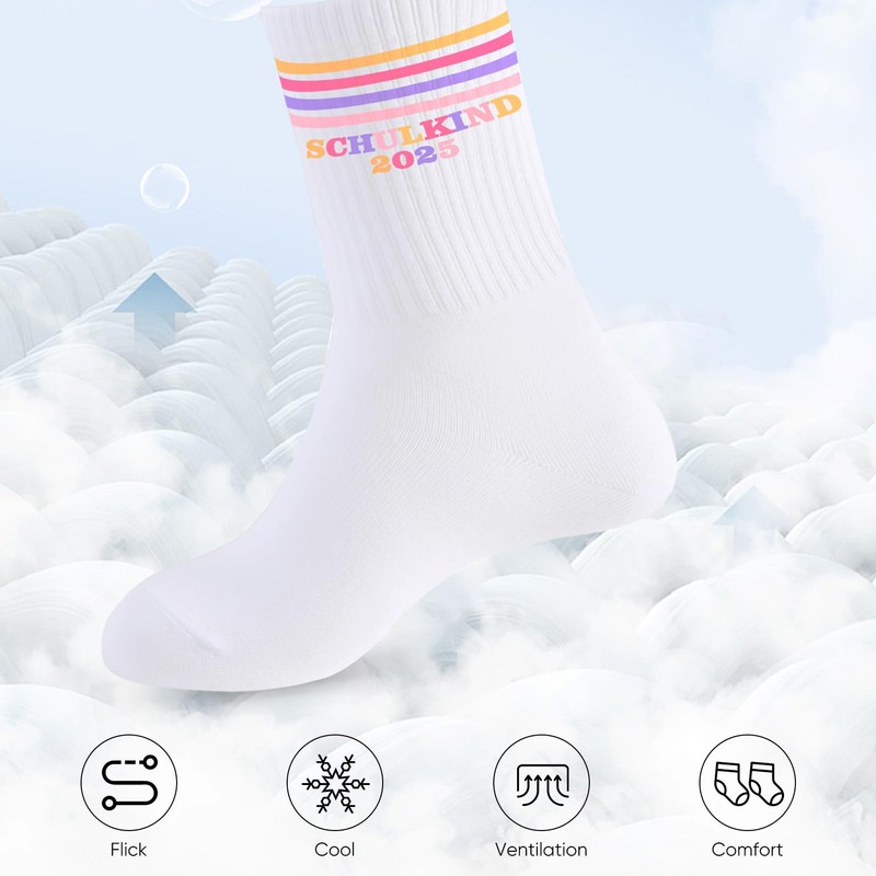 1 Paar Schulkind Socken Mädchen,Schulkind 2025 Mädchen Geschenk Einschulung Kinder