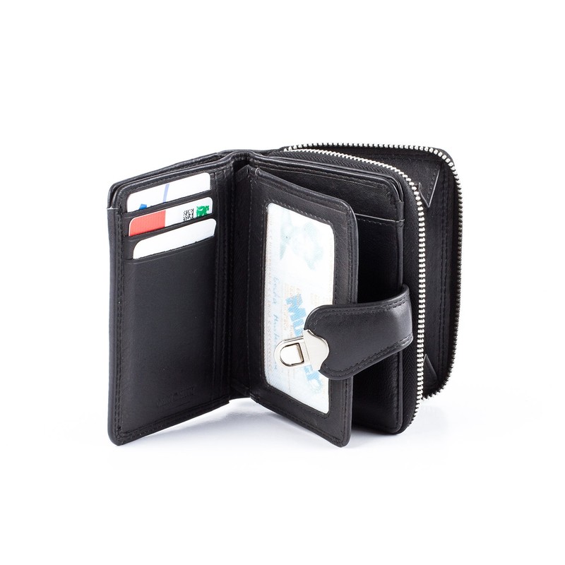 Greenburry Spongy Wallet Leather 9 cm Black