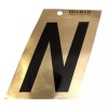 Hillman 3" Black on Gold Angle-Cut Mylar Mailbox Letter N