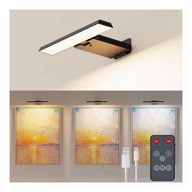 Koopala LED Picture Lights with 6000mAH Rechargeable Battery Powered, CRI≥95 Cordless Over Painting Wall Mounted Lamps with 5 Brightness,3 Color Temp, Dimmable Display Lights for Art Photo Dartboard