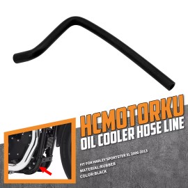 HCMOTORKU Tubo Scarico Oil Cooler Black Hose Line For Harley Sportster 883 1200 48 06-2013