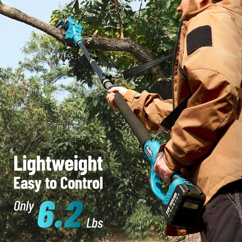 Seesii 2-IN-1 Cordless Pole Saw & Mini Chainsaw 6 inch