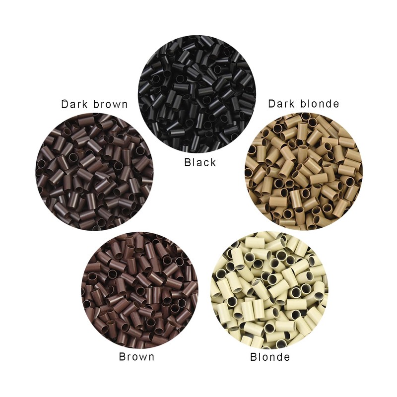 500 PCS Micro Rings Links Beads 3.5x3.0x6.0mm Copper Tubes for