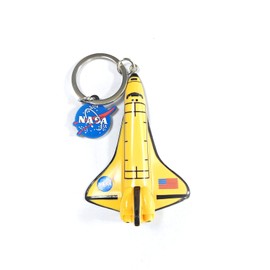 Auimce NASA Airplane Keychain, Space Shuttle Key Chain, Colorful PVC Plane Key Ring for Backpack, Door Keys, Gift, Car Decoration (warm yellow)