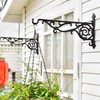 Sungmor Cast Iron Hanging Plant Bracket, 16.5" Large Outdoor Wall