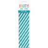 Unique Caribbean Teal Striped Paper Straws, (10 Count) - Eye-Catching