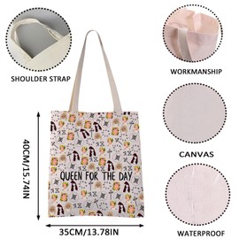Midsommar Queen For The Day Canvas Tote Bag Dani Flower Crown Dress Gift May Queen Gift (QUEEN FOR tote CA)