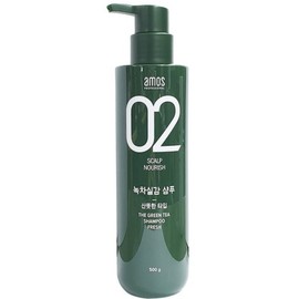 Amos Green Tea Realistic Refreshing Type Shampoo for Oily Hair 500g / 아모스 녹차실감 산뜻한 타입 지성 모발용 샴푸 500g