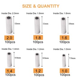 600pcs Aluminum Single Barrel Crimp Sleeves Kit Oval/Round Crimping Loop Sleeves for Fishing Wire Rope Line Tube Connectors for Leader Rigging, 1.0mm-2.0mm