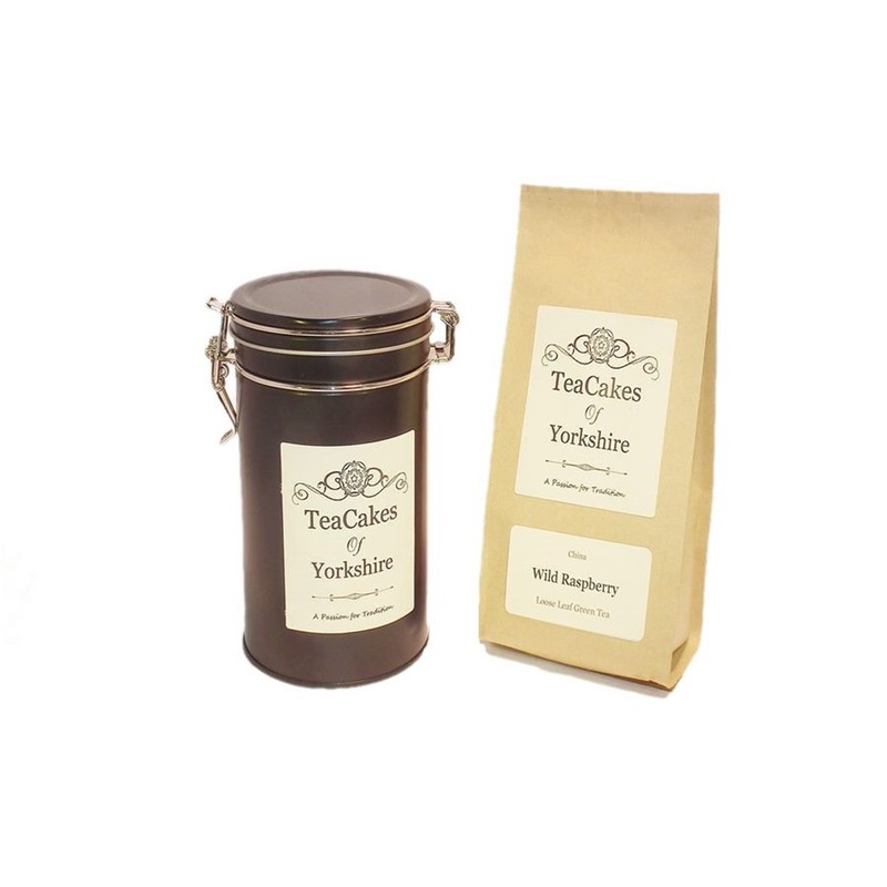 Wild Raspberry Tea Caddy 100g Airseal Green Loose Leaf Tea