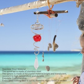 Metal Wind Hanging Spinner,Gazing Balls Spiral Tail Wind Spinners Ball Spiral Tail Wind Spinner,Garden Spiral Wind Spinner 3D Rotating Wind Chimes Wind Sculptures Crafts Ornament