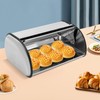 DYRABREST Stainless Steel Steel Bread Box Roll Top Bread Box