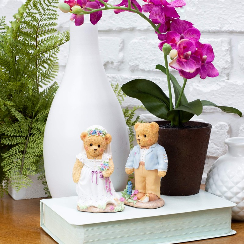 Roman 12926 Cherished Teddies Theo and Olivia Wedding Couple Figure,