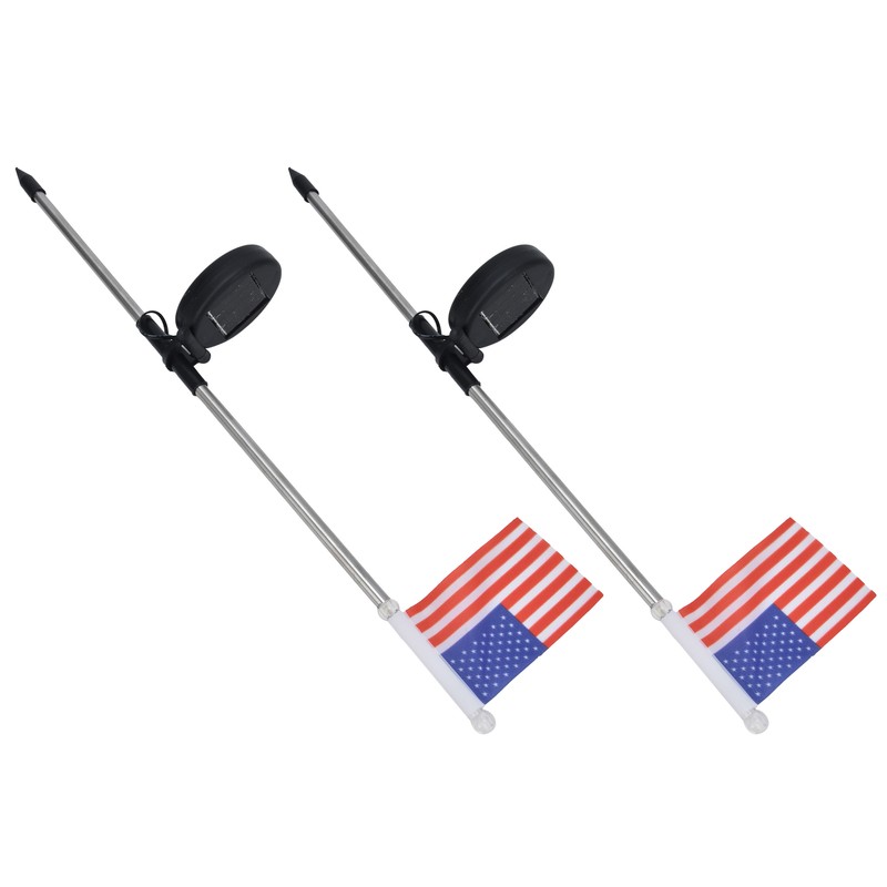 2PCS Solar Powered Garden Light Flag Lawn Stake Lamp for