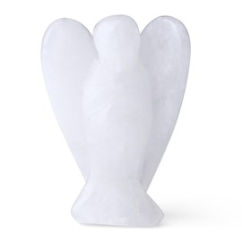 GUJOXILA Clear Quartz Crystal Angel Healing Crystals Gifts Guardian Angel Gifts for Women Angels Ornament Reiki Grief Pocket Cute Small Angel Gift 1.5”