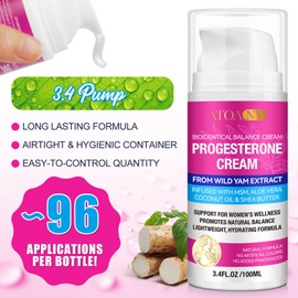 Progesterone Balance Cream for Women - Infused with MSM, Aloe Vera, Coconut Oil & Shea Butter | 3.4 fl oz, Gluten-Free, Non-GMO, Vegan-Friendly | Daily Skin Comfort & Balanced-Looking Skin Support