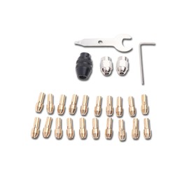 Drill Chuck Collet Set, 25 Pcs Collet, Keyless Drill Chuck Bit, Replacement Brass Collet Metal Nut Rotary Tool Accessory