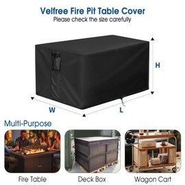 Outdoor Fire Pit Cover Rectangular Waterproof-32x24x20in