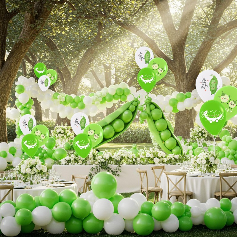 Twins Baby Shower Decorations, Two Peas in a Pod Balloons